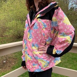 📌 NWOT Bravest Studios LV Monogram Cotton Candy Pink Parka